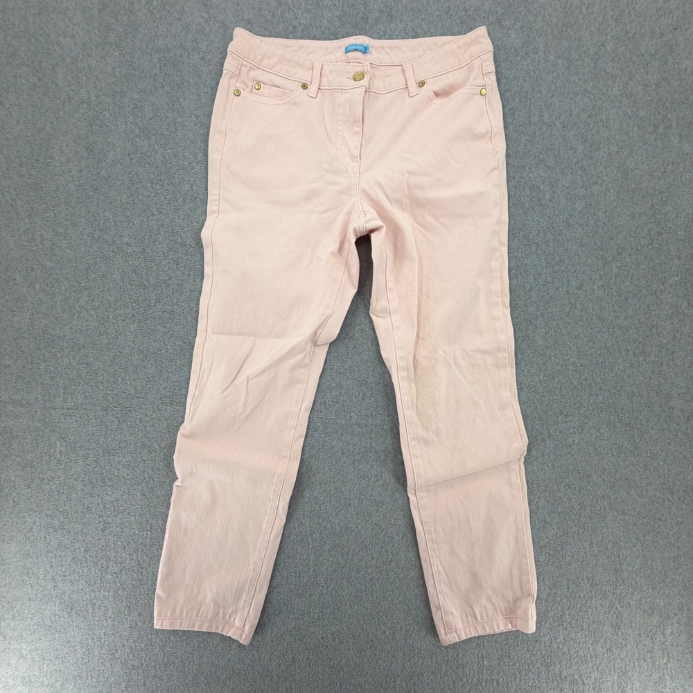 J.McLaughlin Pants Women's 8 Pink Stretch Cotton Twill Straight Leg Trousers